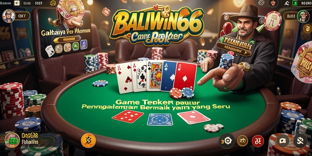 Screenshot BALIWIN66 menampilkan gameplay poker yang seru dan interaktif.