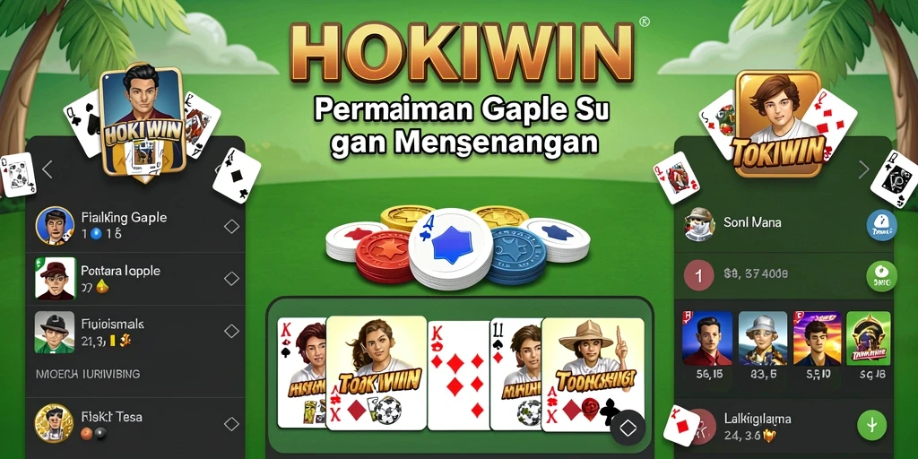 Tampilan gameplay Gaple yang menarik dalam HOKIWIN.