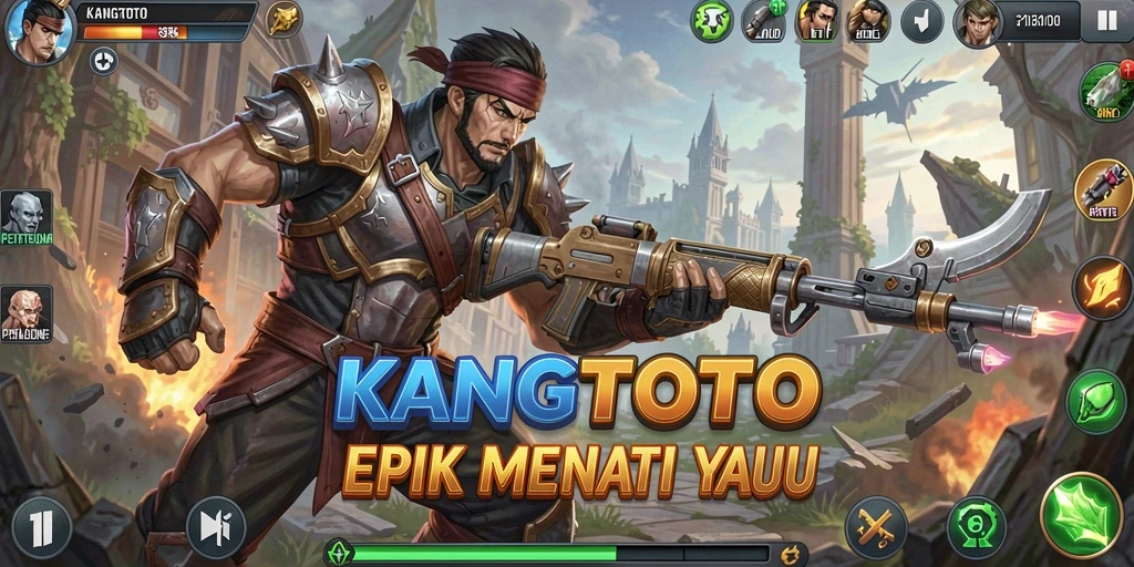 Gameplay KANGTOTO yang mendebarkan dengan pertarungan seru.